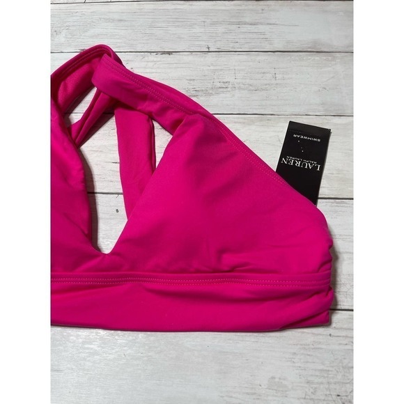 Ralph Lauren women’s twist back bikini top pink halter soft boho cottage core - Picture 4 of 9